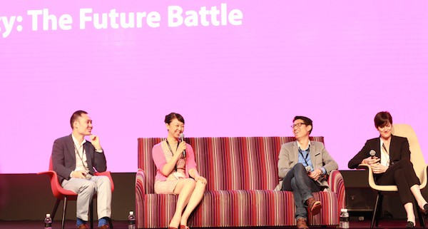The loyalists, from left, Takashi Tobohachi, Rakuten; Aya Aso, Agora Hospitalities, Japan; Steve Hui, iFLYFlat; Louise Daley, Accor Advantage Plus
