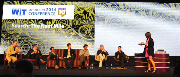 The searchers, from left, Rod Cuthbert, Rome2Rio, Benjamin Jost, TrustYou; Kei Shibata, travel.jp; Ross Veitch, Wego; Hugo Burge, Momondo Group; Frank Skivington, Skyscanner; Debby Soo, Kayak
