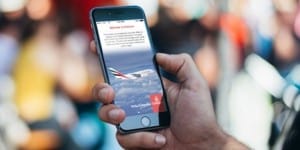 Emirates iPhone app, released last month