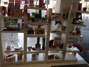 The gallery displaying local artists in the lobby of Ambience 
