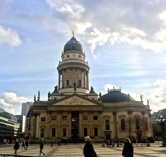 Changes there are in the online travel industry but Berlin's skyline is still framed by beautiful age-old buildings like the French Cathedral in Gendarmenmarkt. (Image credit: Kimberley Chee)